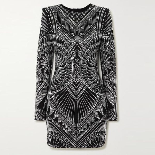 casual dresses high street est 2021 designer runway dress women's long sleeve stunning crystal diamonds beading knitting, Black;gray
casual dresses high street est 2021 designer runway dress women's long sleeve stunning crystal diamonds beading knitting, Black;gray