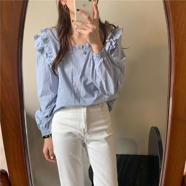 blouses korean version sweet wooden ear ee versatile pullover solid lantern long sleeve shirts women casual blouses, White
blouses korean version sweet wooden ear ee versatile pullover solid lantern long sleeve shirts women casual blouses, White