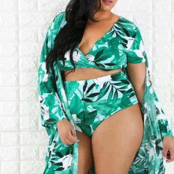 plus size swimsuit 2021 high waisted printed tropical plant bikini with shawl v-neck bathingsuits for women badeanzug women's swimwear, White;black
plus size swimsuit 2021 high waisted printed tropical plant bikini with shawl v-neck bathingsuits for women badeanzug women's swimwear, White;black