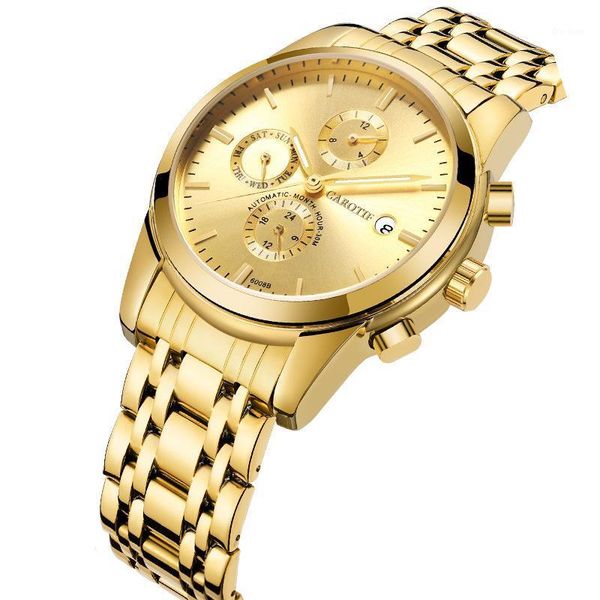 karotiv watch fully automatic mechanical hollow men's multi-functional business waterproof steel wristwatches, Slivery;brown
karotiv watch fully automatic mechanical hollow men's multi-functional business waterproof steel wristwatches, Slivery;brown