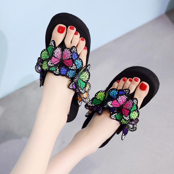 slippers butterfly flip flops platform women summer shoes woman thick heels beach high heel chaussure femme taille 42, Black
slippers butterfly flip flops platform women summer shoes woman thick heels beach high heel chaussure femme taille 42, Black