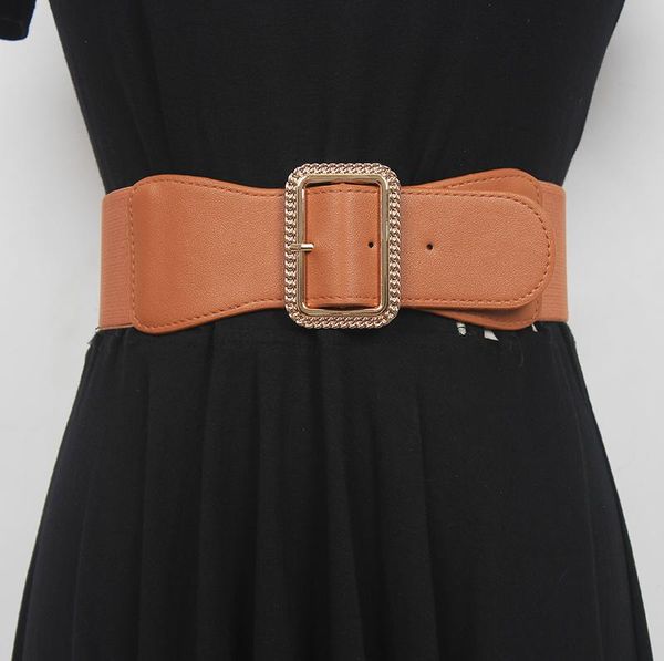 women's runway fashion pu leather elastic cummerbunds female dress corsets waistband belts decoration wide belt r872, Black;brown
women's runway fashion pu leather elastic cummerbunds female dress corsets waistband belts decoration wide belt r872, Black;brown