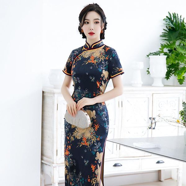 ethnic clothing chinese mid length dress gown satin short sleeve qipao navy blue large size 3xl cheongsam print flower female 2021 vest, Red
ethnic clothing chinese mid length dress gown satin short sleeve qipao navy blue large size 3xl cheongsam print flower female 2021 vest, Red