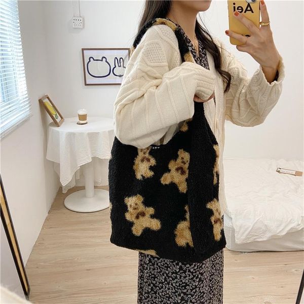 evening bags women lamb like fabric shoulder tote bag canvas fluffy fur bear handbags large capacity soft shopping girls cute school
evening bags women lamb like fabric shoulder tote bag canvas fluffy fur bear handbags large capacity soft shopping girls cute school