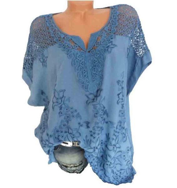 women's blouses & shirts 5xl large size lace women 2021 summer chiffon v-neck bat sleeve embroidery shirt, White
women's blouses & shirts 5xl large size lace women 2021 summer chiffon v-neck bat sleeve embroidery shirt, White