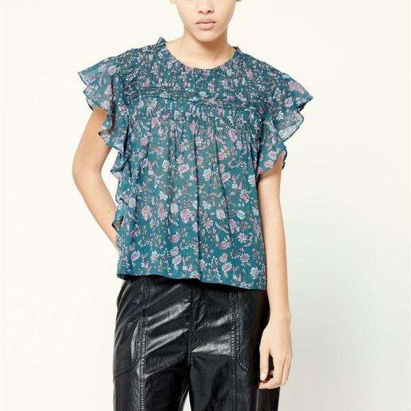 women's blouses & shirts 2021 summer 100% cotton ruffles trim vintage floral printed short sleeve o-neck ladies casual shirt and, White
women's blouses & shirts 2021 summer 100% cotton ruffles trim vintage floral printed short sleeve o-neck ladies casual shirt and, White