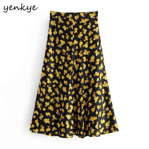 elegant women yellow floral print skirt female side zipper high waist flowy a-line long summer jupe longue femme 210514, Black
elegant women yellow floral print skirt female side zipper high waist flowy a-line long summer jupe longue femme 210514, Black