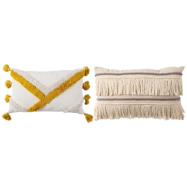 pillow case 2 pcs throw covers boho modern tribal decoration tassel couch cushion case, yellow & white
pillow case 2 pcs throw covers boho modern tribal decoration tassel couch cushion case, yellow & white