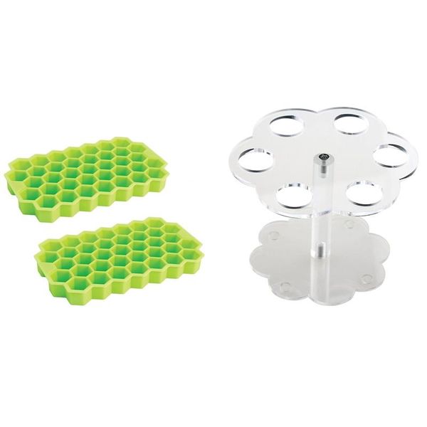 1pcs 6 holes acrylic ice cream cone stand holder transparent & 2x grade silicone flexible ice-cube molds with lid baking pastry tools
1pcs 6 holes acrylic ice cream cone stand holder transparent & 2x grade silicone flexible ice-cube molds with lid baking pastry tools