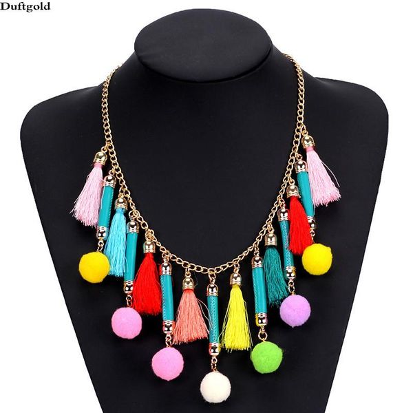 bohemia colorful pom tassel pendant necklace jewelry for women boho statement choker punk collar femme duftgold chokers, Golden;silver
bohemia colorful pom tassel pendant necklace jewelry for women boho statement choker punk collar femme duftgold chokers, Golden;silver