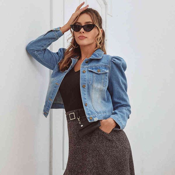 jyss fashionable blue jacket spring puff sleeve single breasted mini outwear casaca jean denim coats female 20080 201015, Black;brown
jyss fashionable blue jacket spring puff sleeve single breasted mini outwear casaca jean denim coats female 20080 201015, Black;brown