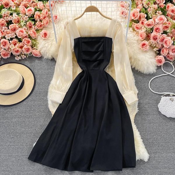 casual dresses uulutonica autumn women elegant fashion a-line solid full patchwork mid-calf puff sleeve empire square collar dress, Black;gray
casual dresses uulutonica autumn women elegant fashion a-line solid full patchwork mid-calf puff sleeve empire square collar dress, Black;gray
