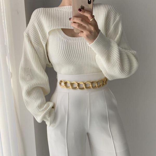 firm offers spot vest brief paragraph smock knitted piece women's sweaters, White;black
firm offers spot vest brief paragraph smock knitted piece women's sweaters, White;black