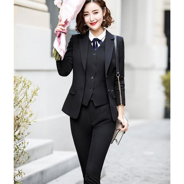 pant black blue women stripe vest jacket and blazer pants three matching garments lady from the formal office business job wearing s-5xl, White
pant black blue women stripe vest jacket and blazer pants three matching garments lady from the formal office business job wearing s-5xl, White