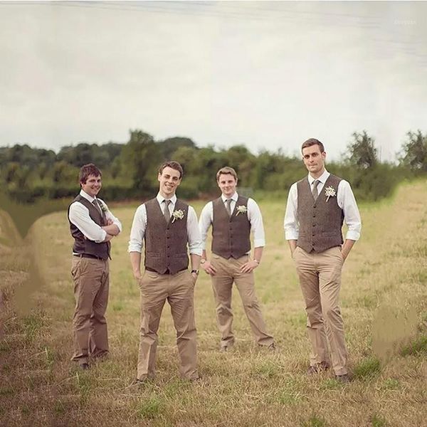 men's vests 2021 vintage farm wedding brown tweed vest classic formal groom's suit slim fit men plus size costume homme gilet, Black;white
men's vests 2021 vintage farm wedding brown tweed vest classic formal groom's suit slim fit men plus size costume homme gilet, Black;white