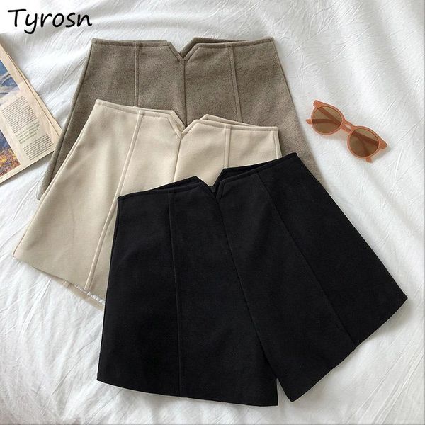women's shorts autumn winter high waist women woolen a line zipper chic fashion korean style elegant all match harajuku vintage casual, White;black
women's shorts autumn winter high waist women woolen a line zipper chic fashion korean style elegant all match harajuku vintage casual, White;black