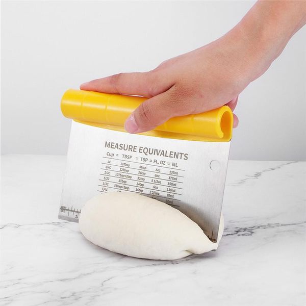 2-in-1 household stainless steel cake cutter diy pastry dough scraper with scale baking tool kitchen accessories & tools
2-in-1 household stainless steel cake cutter diy pastry dough scraper with scale baking tool kitchen accessories & tools