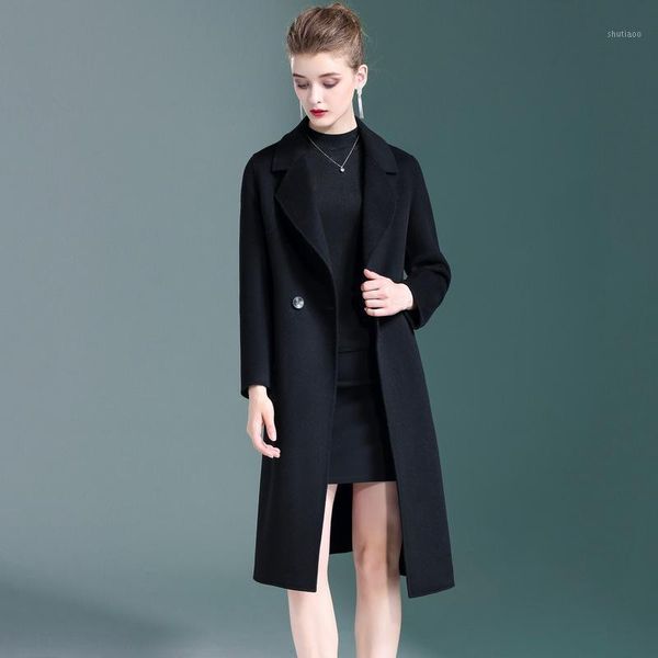 double-sided 100% wool coat women's mid-length 2021 autumn european style loose mother's cocoon woolen female slim high-end & blen, Black
double-sided 100% wool coat women's mid-length 2021 autumn european style loose mother's cocoon woolen female slim high-end & blen, Black