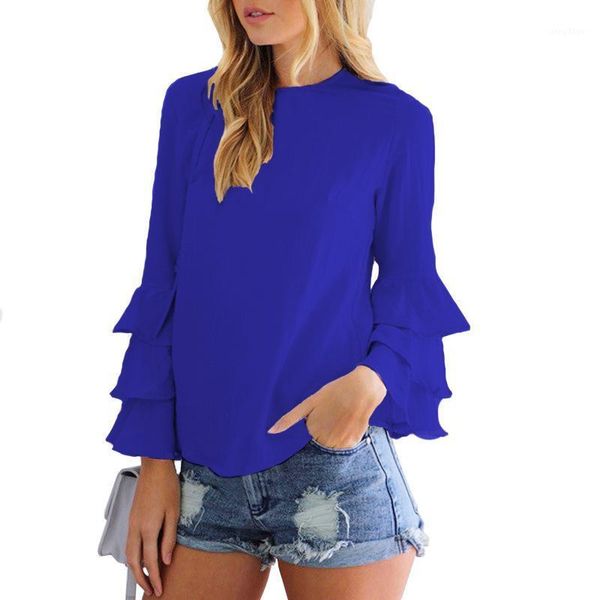 spring and summer women ruffles sleeved chiffon blouse pearl korean fashion solid slim female lady shirts women's blouses, White
spring and summer women ruffles sleeved chiffon blouse pearl korean fashion solid slim female lady shirts women's blouses, White