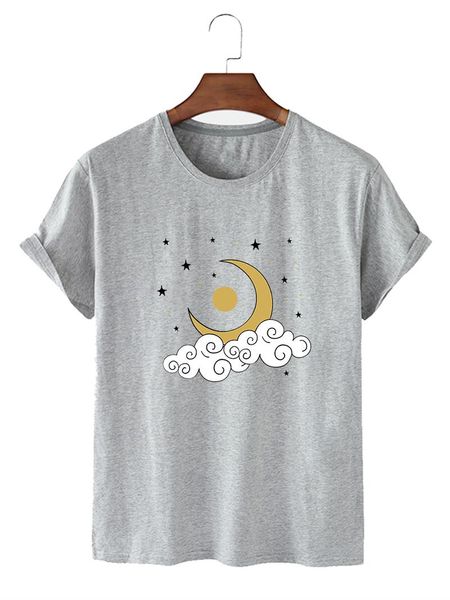creative moon pattern printing women's casual loose short sleeve pure cotton t-shirt street wear, White
creative moon pattern printing women's casual loose short sleeve pure cotton t-shirt street wear, White