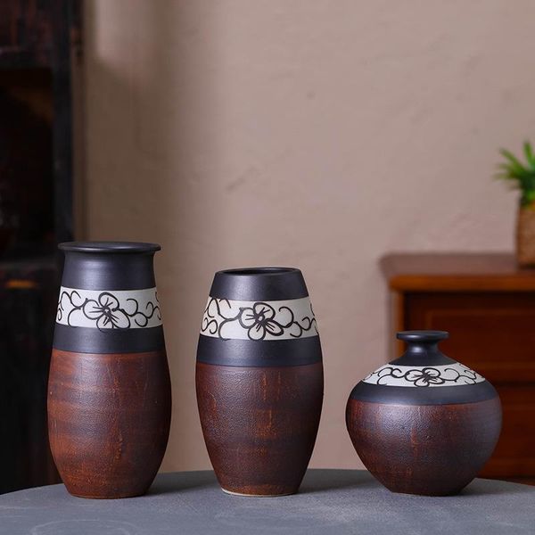 creative vintage ceramics vase wood black glaze dried flower arrangement retro modern home decorations vases
creative vintage ceramics vase wood black glaze dried flower arrangement retro modern home decorations vases