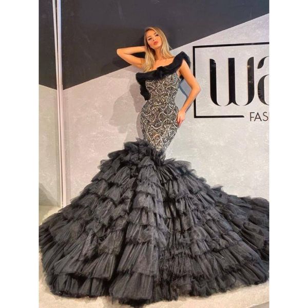 party dresses luxury mermaid elegant long prom one shoulder ruffles tiered dress women formal evening gowns custom made, White;black
party dresses luxury mermaid elegant long prom one shoulder ruffles tiered dress women formal evening gowns custom made, White;black
