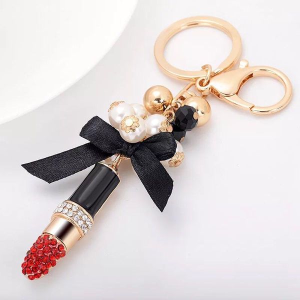 keychains fashion crystal lipstick keychain rhinestone alloy pearl bow car key rings female bags pendant accessories chains, Silver
keychains fashion crystal lipstick keychain rhinestone alloy pearl bow car key rings female bags pendant accessories chains, Silver