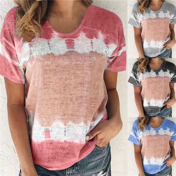 women's t-shirt women tshirt loose casual gradient color tie-dye short sleeve summer print t-shirts 2021, White
women's t-shirt women tshirt loose casual gradient color tie-dye short sleeve summer print t-shirts 2021, White
