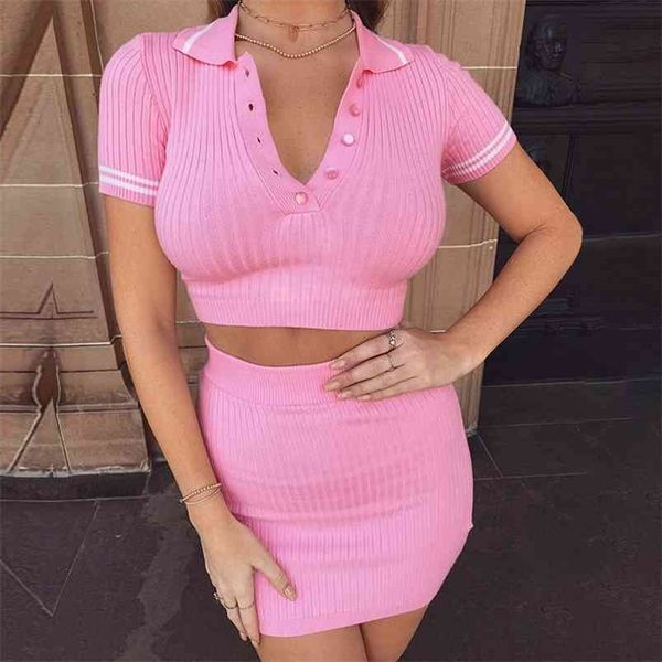 2 piece summer shorts set women knitted sweaters stripe polo skinny mini skirts sets fashion pink outfits for women 210730, White
2 piece summer shorts set women knitted sweaters stripe polo skinny mini skirts sets fashion pink outfits for women 210730, White
