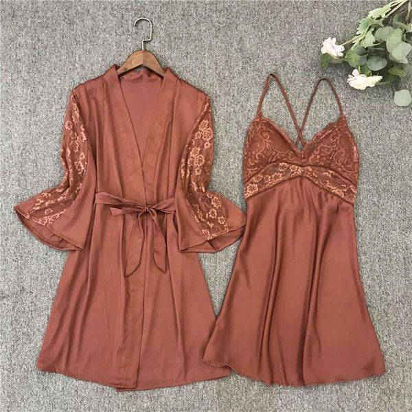 lace robe set female 2pcs nighty&robe suit sleepwear satin intimate lingerie homewear silky nightdress kimono bathrobe gown women's, Black;red
lace robe set female 2pcs nighty&robe suit sleepwear satin intimate lingerie homewear silky nightdress kimono bathrobe gown women's, Black;red