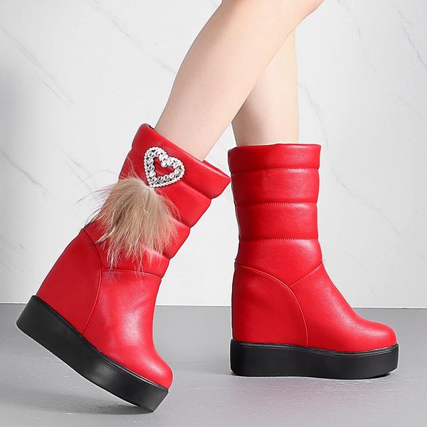 boots fashion women wedge snow ladies 10cm height increasing platform plush warm shoes female waterproof ankle botas mujer, Black
boots fashion women wedge snow ladies 10cm height increasing platform plush warm shoes female waterproof ankle botas mujer, Black