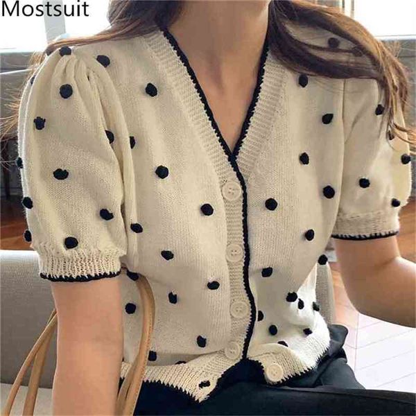 stereoscopic balls knitted cardigan sweater women short sleeve v-neck single breasted knitwear korean vintage elegant jumpers 210513, White;black
stereoscopic balls knitted cardigan sweater women short sleeve v-neck single breasted knitwear korean vintage elegant jumpers 210513, White;black
