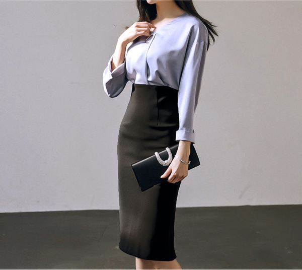 two piece dress korean style spring loose solid shirt+sheath bodycon pencil skirt 2 pieces business suits set 07w8, White
two piece dress korean style spring loose solid shirt+sheath bodycon pencil skirt 2 pieces business suits set 07w8, White