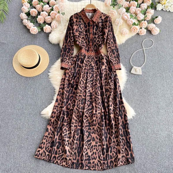 casual dresses retro leopard print maxi dress women turndown-collar long sleeve a-line autumn fashion streetwear, Black;gray
casual dresses retro leopard print maxi dress women turndown-collar long sleeve a-line autumn fashion streetwear, Black;gray