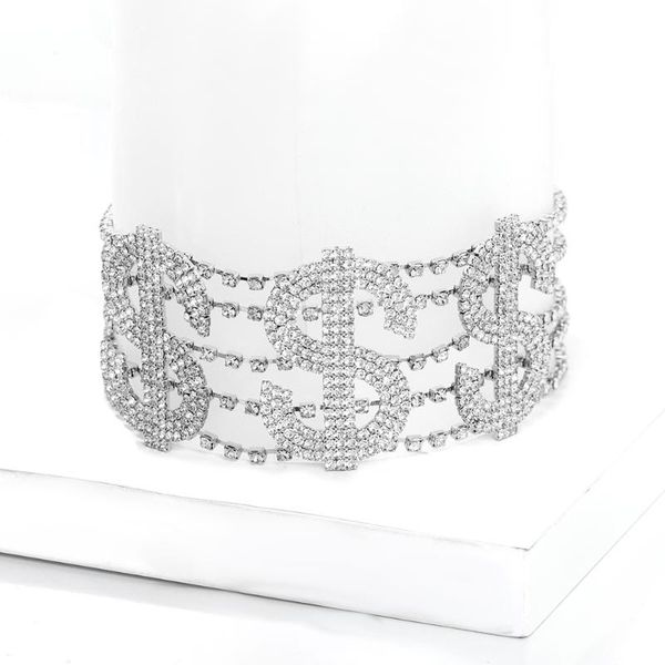 wide rhinestone dollars money choker necklace for women hollow statement dropshipipng wholesale jewelry accessories chains, Silver
wide rhinestone dollars money choker necklace for women hollow statement dropshipipng wholesale jewelry accessories chains, Silver