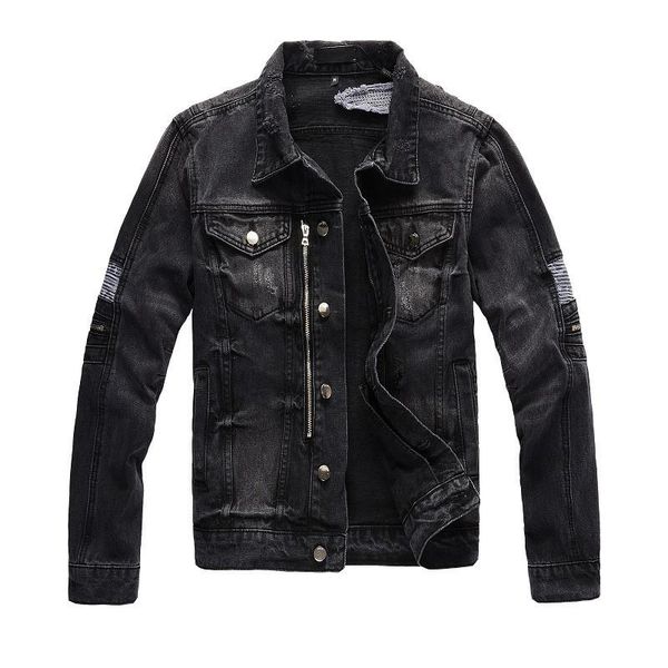 brand designer ripped jeans jackets hi street distressed denim trucker outerwear with holes streetwear clothing men's, Black;brown
brand designer ripped jeans jackets hi street distressed denim trucker outerwear with holes streetwear clothing men's, Black;brown