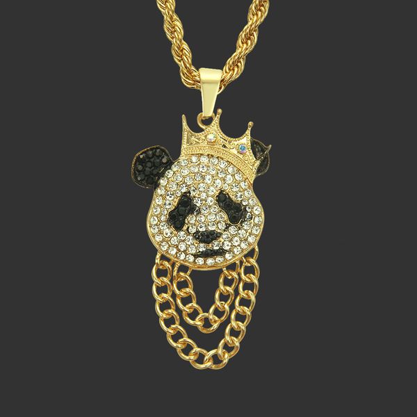 amulet neck pendants fashion brand jewelry simple diamond inlaid panda pendant necklace men's bar dj nightclub hip hop piece, Silver
amulet neck pendants fashion brand jewelry simple diamond inlaid panda pendant necklace men's bar dj nightclub hip hop piece, Silver