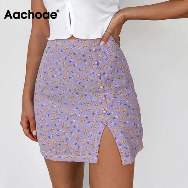 women high waist vintage mini floral print split buttons elegant skirt ladies chic skirts jupe femme 210413, Black
women high waist vintage mini floral print split buttons elegant skirt ladies chic skirts jupe femme 210413, Black