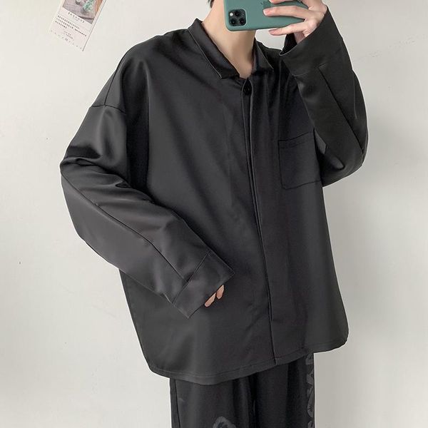spring and autumn youth solid color long-sleeved shirt fashion casual coat jacket black/white s-2xl men's shirts, White;black
spring and autumn youth solid color long-sleeved shirt fashion casual coat jacket black/white s-2xl men's shirts, White;black