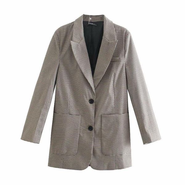 women's jackets 2021 spring street trendsetter european and american suit collar loose, Black;brown
women's jackets 2021 spring street trendsetter european and american suit collar loose, Black;brown