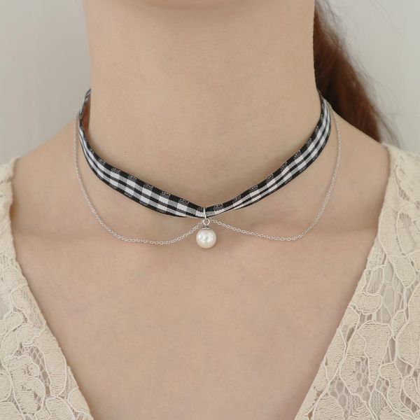 silver black and white lattice ribbon necklace female japanese korean crossing neck pearl clavicle chain chokers, Golden;silver
silver black and white lattice ribbon necklace female japanese korean crossing neck pearl clavicle chain chokers, Golden;silver