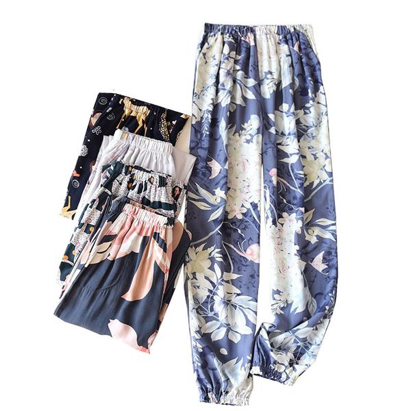 women's sleepwear spring rayon cotton thin and cool sleep pants ladies summer loose homeware bottoms can be worn outside casual tr, Black;red
women's sleepwear spring rayon cotton thin and cool sleep pants ladies summer loose homeware bottoms can be worn outside casual tr, Black;red