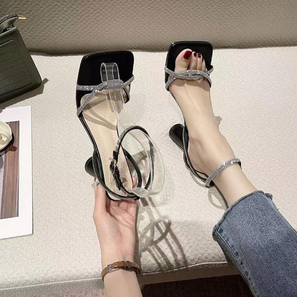slip sandals women 2021 rhinestone square toe high heels summer fish mouth roman shoes, Black
slip sandals women 2021 rhinestone square toe high heels summer fish mouth roman shoes, Black