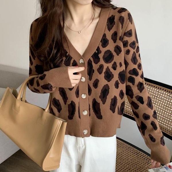 women's knits & tees alien kitty 2021 autumn ladies sweater v-neck long-sleeved single-breasted casual vintage leopard knitted classic, White
women's knits & tees alien kitty 2021 autumn ladies sweater v-neck long-sleeved single-breasted casual vintage leopard knitted classic, White