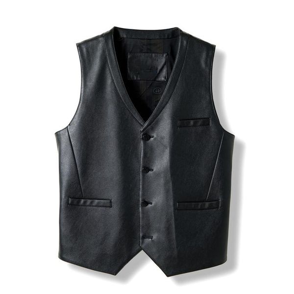 men's vests spring autumn leather fashion outerwear trend wear business casual pu jackets waistcoat coat, Black;white
men's vests spring autumn leather fashion outerwear trend wear business casual pu jackets waistcoat coat, Black;white