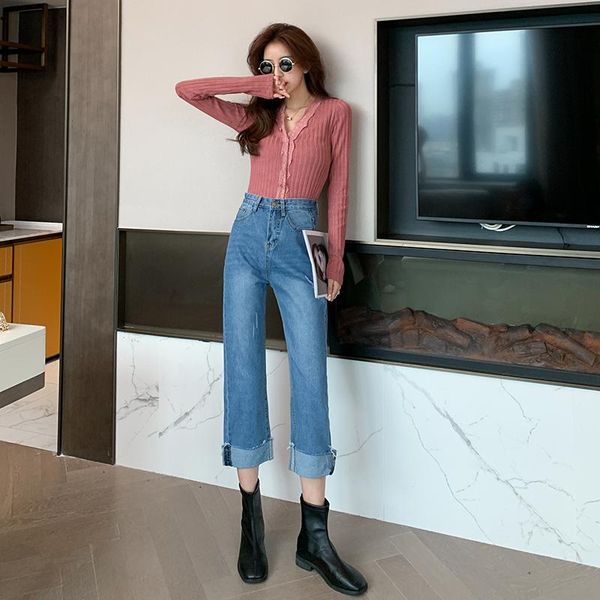 women's jeans 2021 early autumn fat mm trousers with legs split, all-match slimming slim high-waist straight-leg pants, Blue
women's jeans 2021 early autumn fat mm trousers with legs split, all-match slimming slim high-waist straight-leg pants, Blue