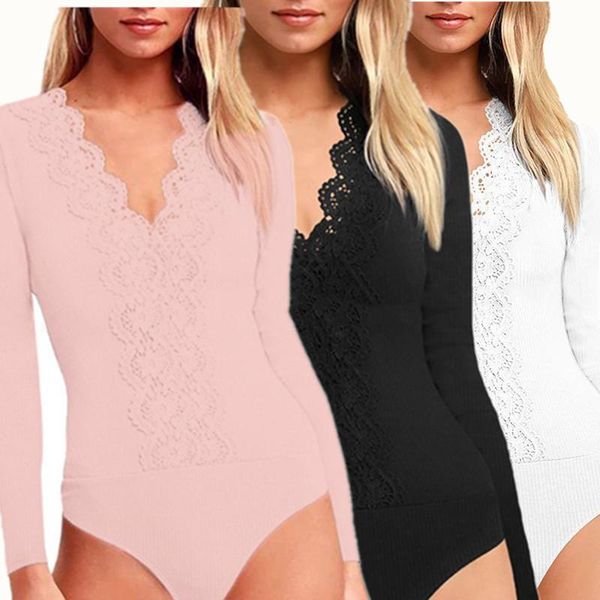 women's jumpsuits & rompers womens ol commuter lace leotard long sleeve deep v neck solid color, Black;white
women's jumpsuits & rompers womens ol commuter lace leotard long sleeve deep v neck solid color, Black;white