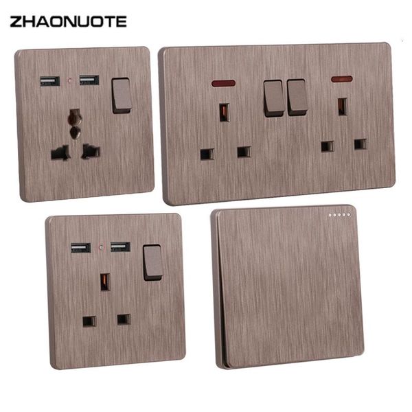 smart home control 13 a british standard switch uk socket pc flame retardant brushed gray panel 1-4 gang 2 way for improvement
smart home control 13 a british standard switch uk socket pc flame retardant brushed gray panel 1-4 gang 2 way for improvement