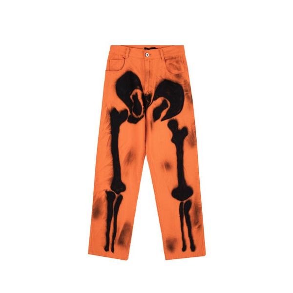 men's jeans 2021 chic graffiti skeleton print orange oversize men hip hop pants punk straight casual loose denim trousers moda hombre, Blue
men's jeans 2021 chic graffiti skeleton print orange oversize men hip hop pants punk straight casual loose denim trousers moda hombre, Blue