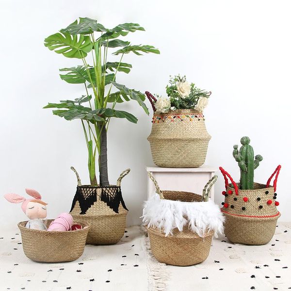 storage baskets 32*28cm large wicker basket hand woven rattan with feather tassel toy organizer cestas colgante panier osier
storage baskets 32*28cm large wicker basket hand woven rattan with feather tassel toy organizer cestas colgante panier osier